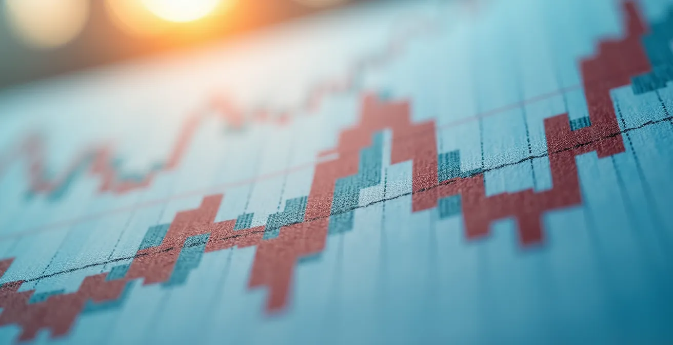 Gros plan sur des graphiques et courbes de performance immobilière