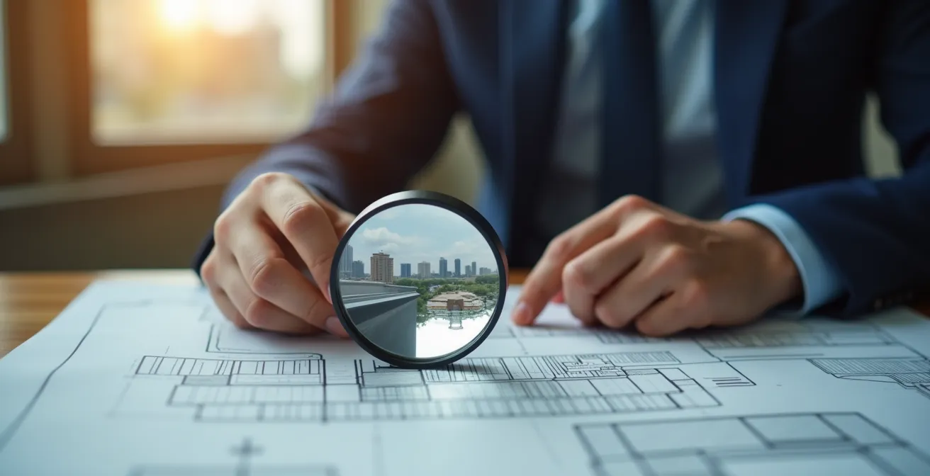 Main d'investisseur analysant des données sur le marché immobilier d'Orlando